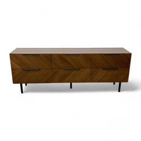 Image of Nera Walnut 6-Drawer Low Double Dresser by Article