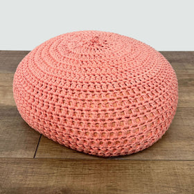 Image of Coral Knitted Pouf Ottoman