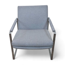 Image of Transitional Metal Frame Armchair with Upholstered Seating