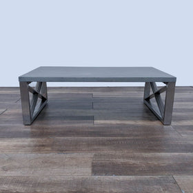 Image of Metal Base Coffee Table with Concrete Top