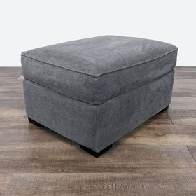 Image of Contemporary Dark Gray Fabric Ottoman