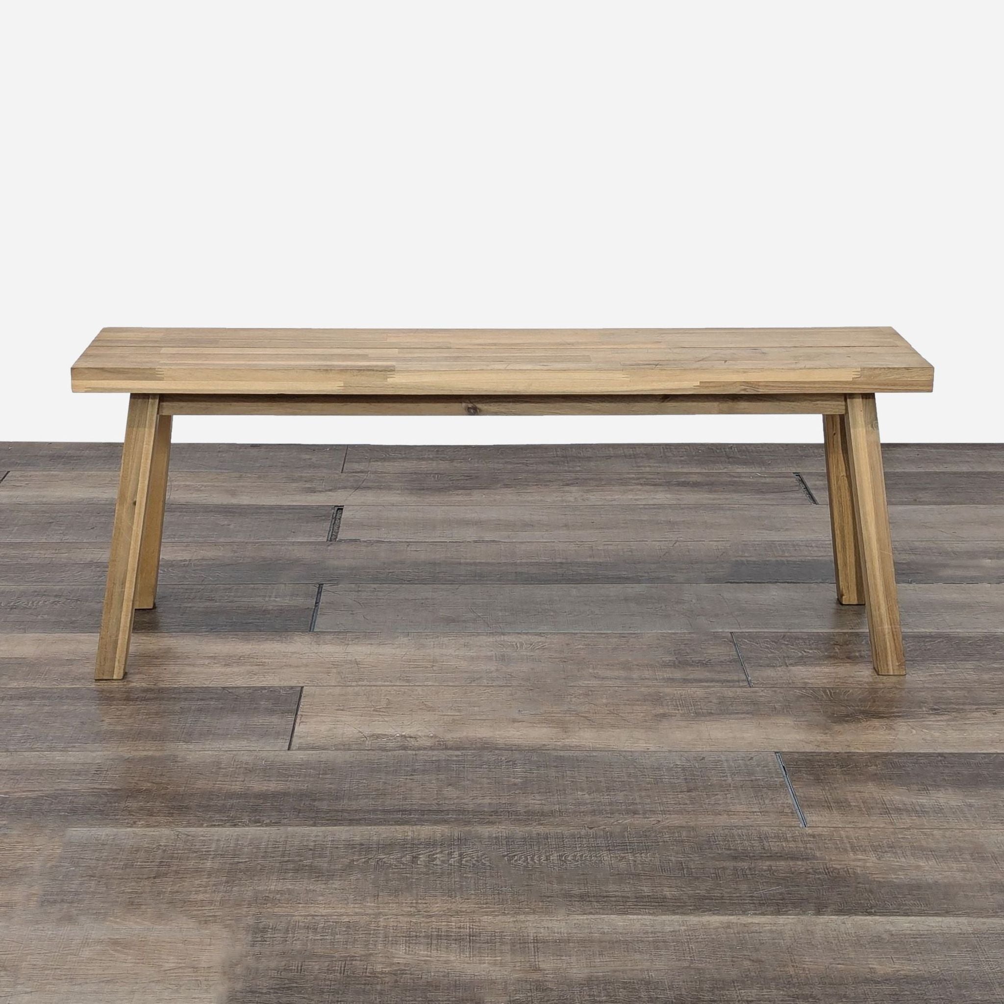 wooden bench on a wooden floor