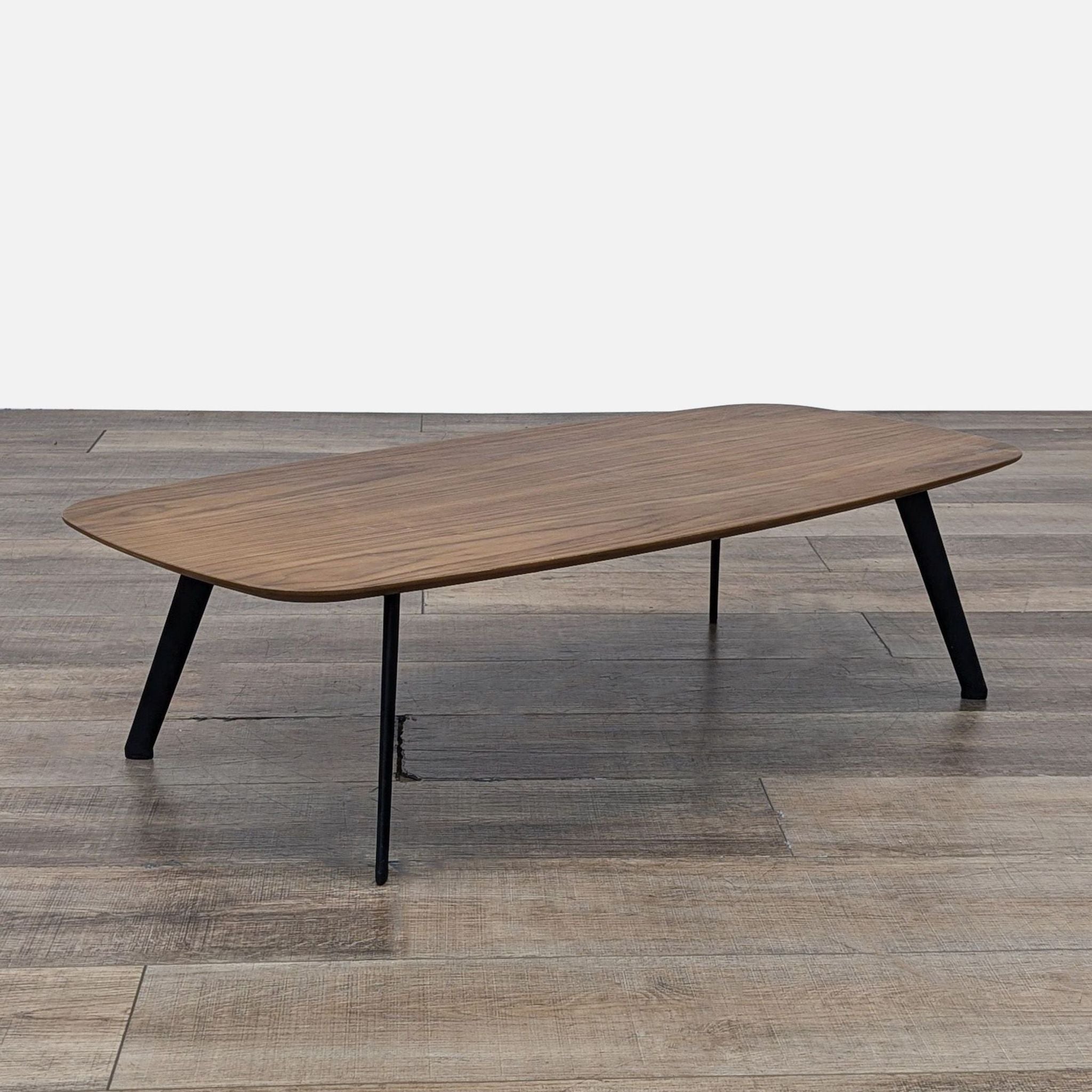 a wooden table with a wooden floor 