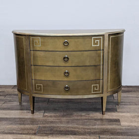 Image of Caracole Mr. KS Key Hollywood Regency Demilune 4-Drawer Cabinet
