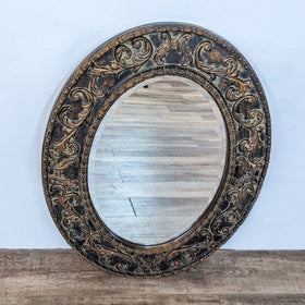 Image of Carved Wood Oval Mirror