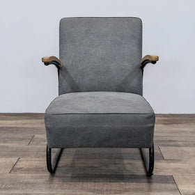 Image of Mid-Century Modern Style Club Chair with Metal Frame