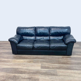 Image of Black Leather Sofa