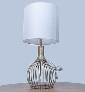 Image of Vintage Style Gold Cage Table Lamp