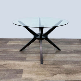 Image of Contemporary Modern Glass Top Dining Table