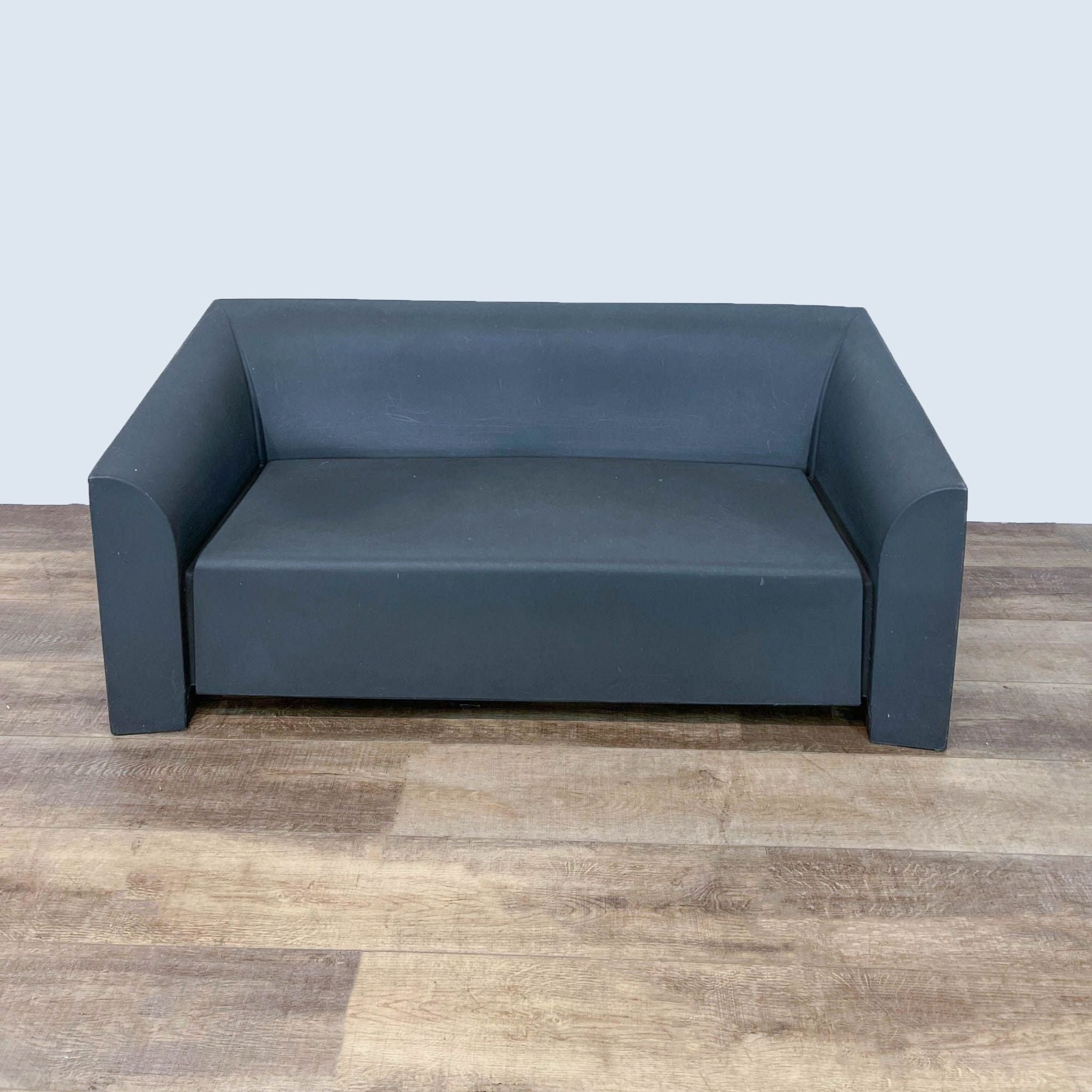 Dark gray Heller MB2 compact outdoor sofa with weather-resistant polyethylene design, by 2modern.