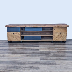 Image of Large Media Console with Live Edge Top