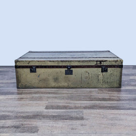 Image of Two Drawer Metal Clad Trunk Coffee Table