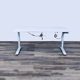 Image of White Sit/Stand Adjustable Desk
