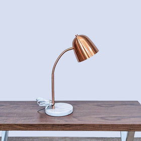 Image of Intertek Copper Finish Modern Desk Lamp