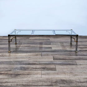 Image of Chrome and Brass Glass Top Coffee Table