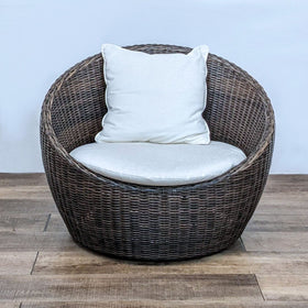 Image of Pottery Barn Torrey Wicker Papasan Swivel Lounge Chair