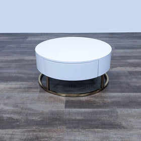 Image of Swivel Coffee Table with Two Drawers