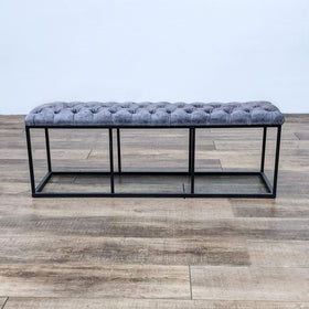 Image of Modern Leather Top Bench