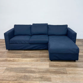 Image of Ikea Blue Sectional With Chaise