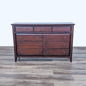 Image of Contemporary 9-Drawer Cherry Dresser