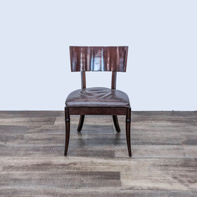 Image of Williams Sanoma Home Scoop Wood and Leather Dining Chair