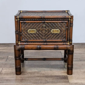 Image of Campagne Style Woven Rattan End Table