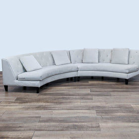Image of Jonathan Louis Curved Tufted Sectional Sofa