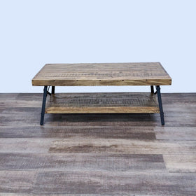 Image of BoConcept Rustic Wood Coffee Table with Shelf