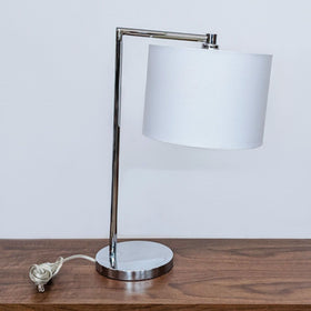 Image of Minimalist Chrome Finish Table Lamp