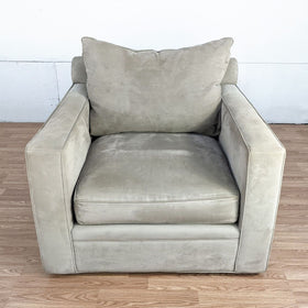 Image of Gray Upholstered Club Chair