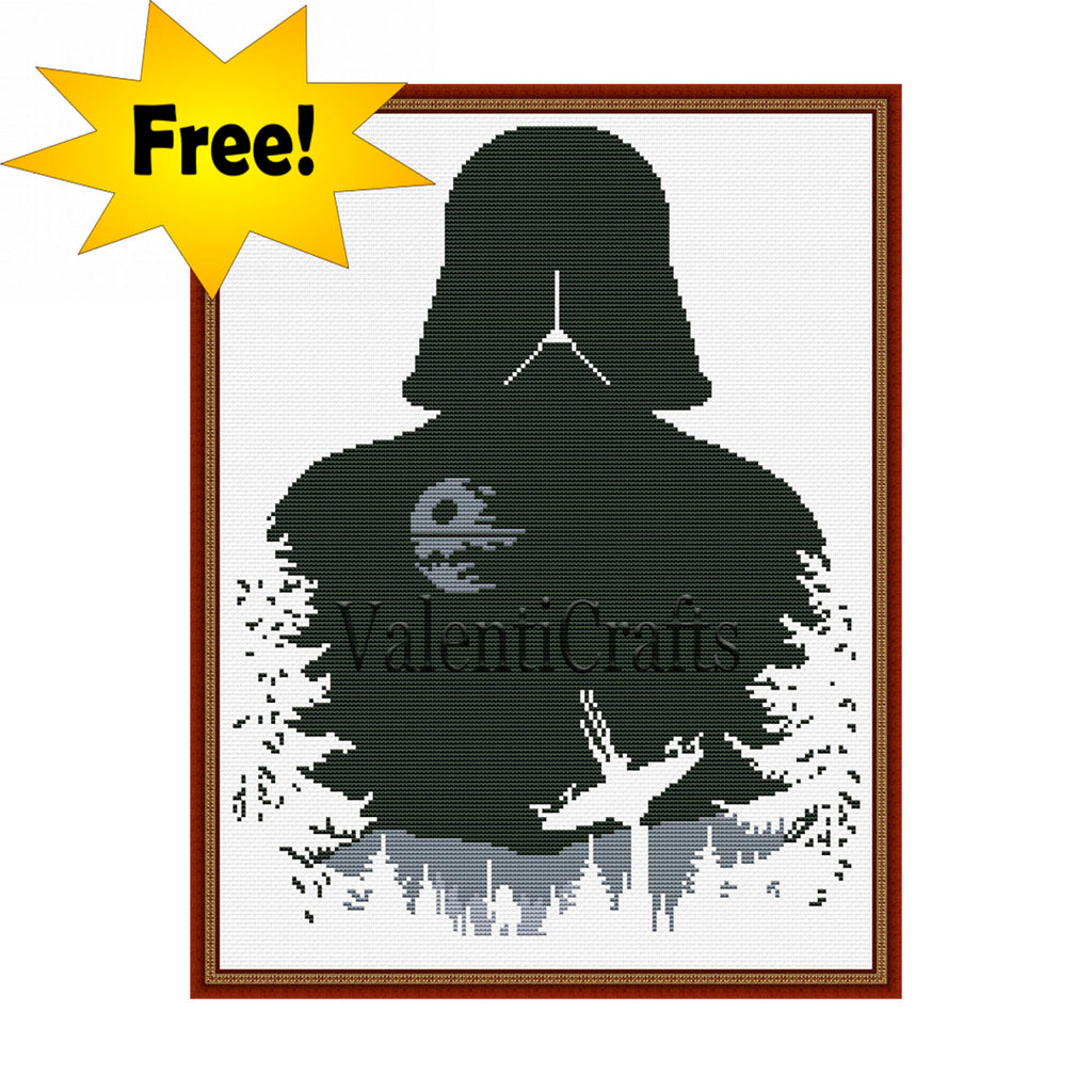 Darth Vader Monochrome Star Wars Cross Stitch Pattern Valenti Crafts