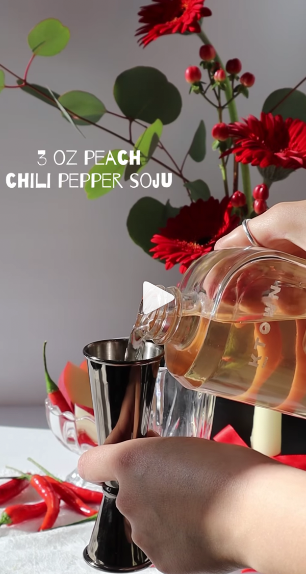 @mixwithmak | KTOWN Peach & Chili Pepper Soju | Spice & Everything Nice on Instagram