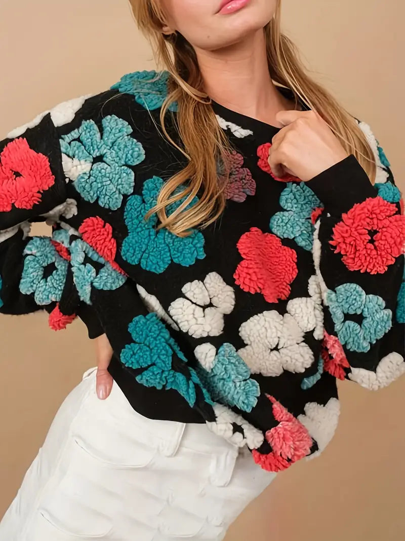 Flora Floral Sweater Back View
