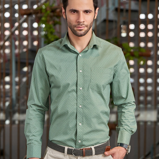 Buy Men Olive Slim Fit Check Full Sleeves Casual Shirts Online