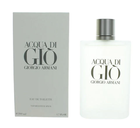 6.7 oz bottle of acqua di gio cologne suitable for teenagers