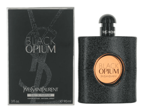 3 oz bottle ysl's black opium perfume known for its caramel scent