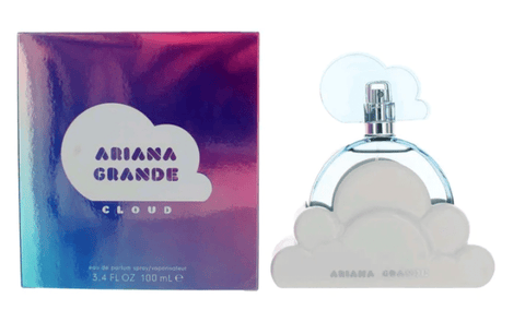 3.4 oz bottle of ariana grande's cloud perfume known for its caramel scent