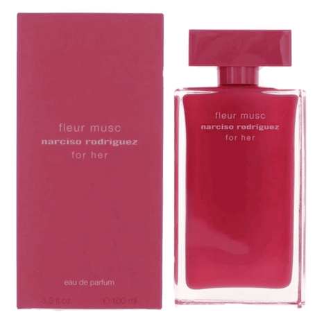 3.3 oz. red bottle of Narciso Rodriguez's Fleur Musc