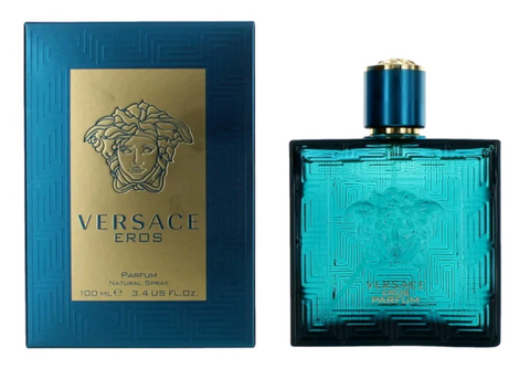 3.4 oz bottle of versace eros parfum spray