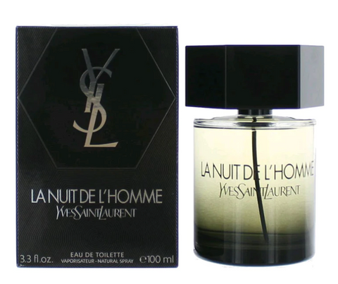 3.3 oz bottle of yves saint laurent la nuit de l'homme cologne