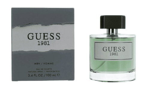 3.4 oz bottle of guess 1981 perfume for him