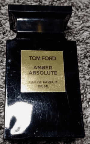 bottle of tom ford's amber absolute perfume