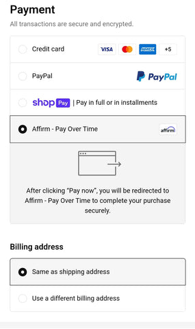 photo showing users how to pay for perfumes with affirm at checkout