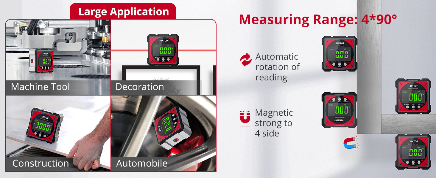 XUNTOP USB Charging Digital Level Box Angle Finder