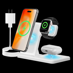 3-in-1 Magnetic Wireless Charger | 18W Foldable Fast Charging Station - Click To Shine