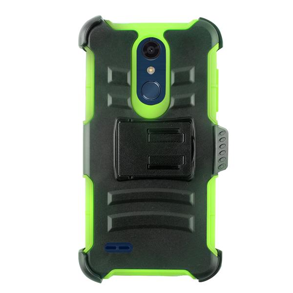 GSA Hybrid Armor Case with Stand/Belt Clip Holster LG K30 LM-X410, Phoenix Plus, Xpression Plus, Harmony2, Premier Pro LTE  Green
