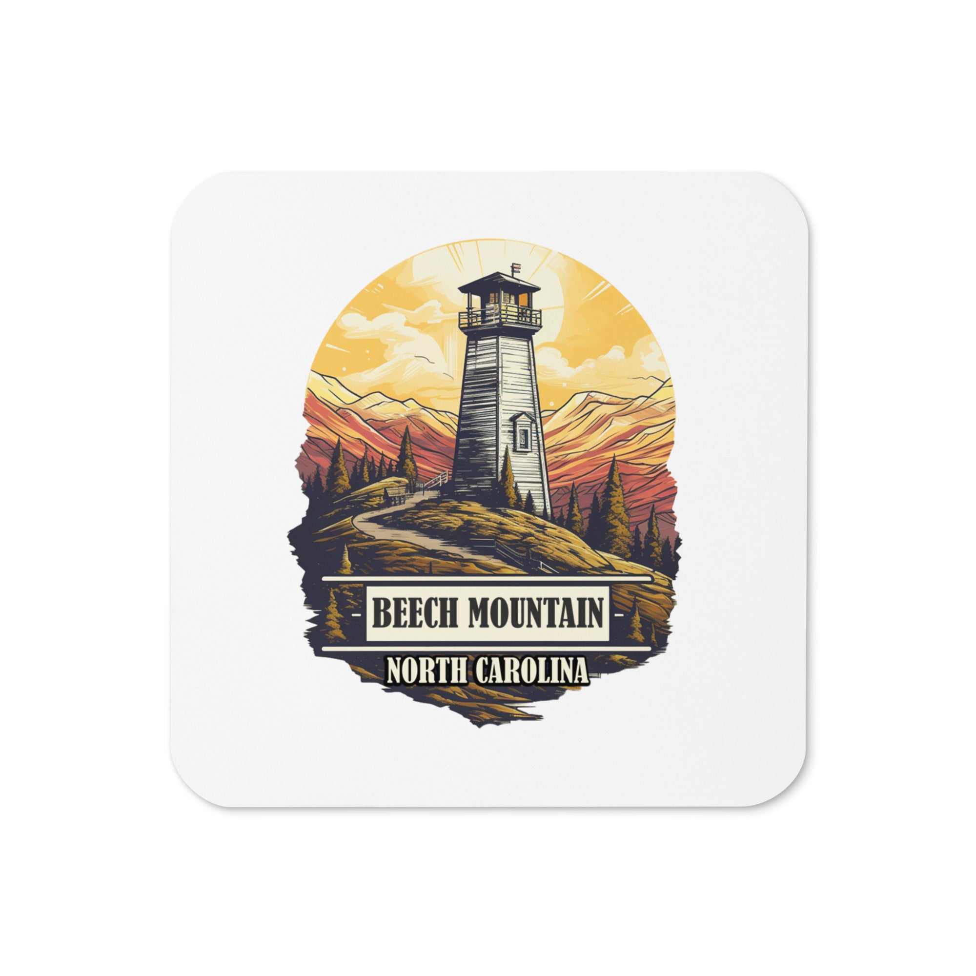 Beech Mountain North Carolina Souvenir Cork-back coaster
