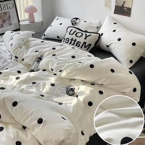 Simple Style Bed Linen Set Skin-friendly Bedsheet Set Pillowcase  Brushed Bedclothes Single/Full/Queen/King Size Bedding Set - Jaazi International