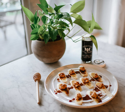 Banana Bites with Chocolate Honey