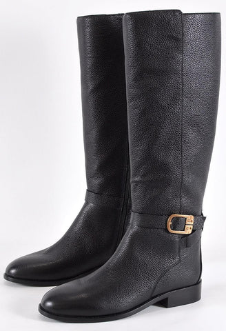 NEW Tory Burch Women's Black Tumbled Leather BROOKE Knee High Riding B –  Annie's Unique Accessories